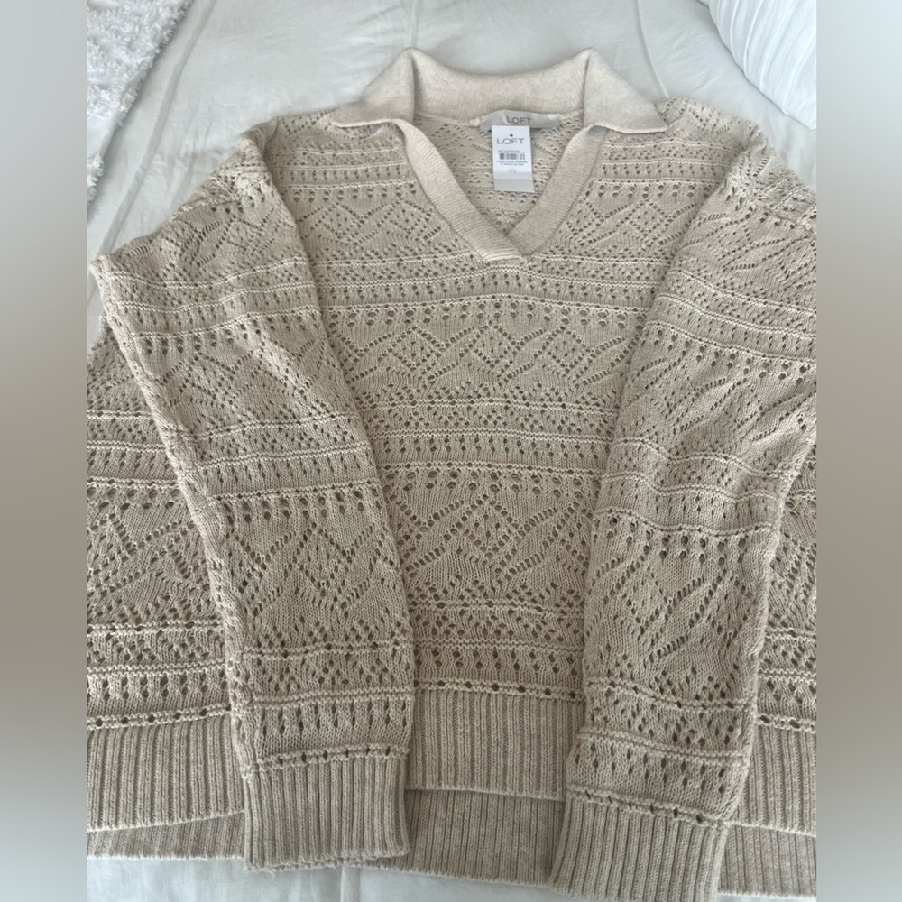 LOFT Oatmeal Collar Sweater - Picture 2 of 6